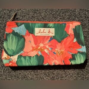 Clinique Floral Cosmetic Bag - Red and Green